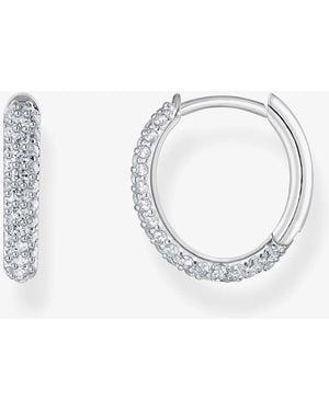 Thomas Sabo Sterling 13.5Mm Zirconica Hoop Earrings Cr730-051-14 - White