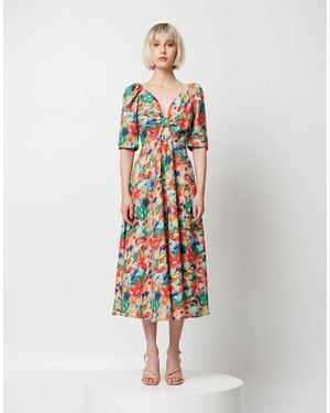 Elliatt Lexi Short Sleeve Midi Dress - White