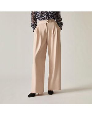 James Lakeland Wide Leg Suit Trousers - Natural
