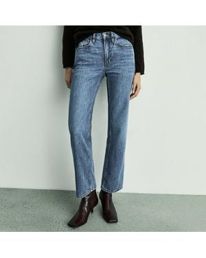 Mango Light Matilda Mid Rise Straight Jeans - Blue