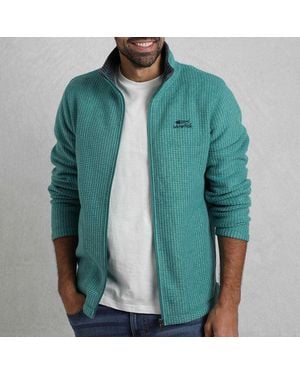 Weird Fish Eco Full Zip Grid Fleece - Green