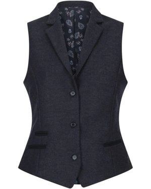 TruClothing Herringbone Check Tweed Waistcoat Wool Blend Vest - Blue