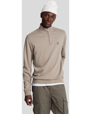 Lyle & Scott Cotton Merino 1/4 Zip Jumper - Natural
