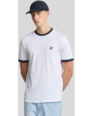 Lyle & Scott Ringer Cotton Crew Neck T-Shirt - White