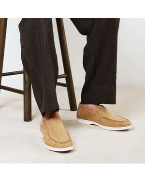 Where's That From Trent Suede Slip On Easy Loafer - Natural