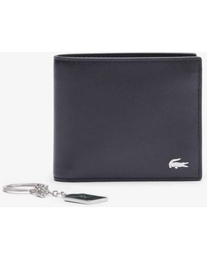 Lacoste Embossed Leather Wallet - Blue