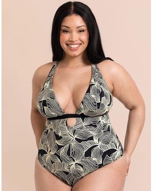 Curvy Kate Ripple Reef Reversible Non-Wired Multiway Swimsuit Print - Black