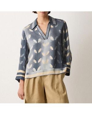 Jigsaw Modern Shibori Top - Blue