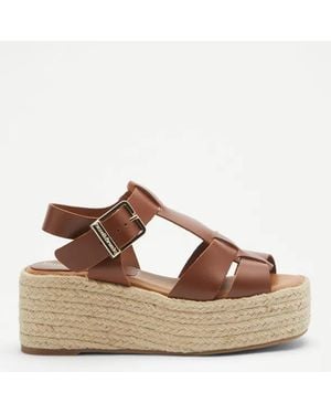Russell & Bromley Sunrise Flatform Espadrille Sandal - Brown