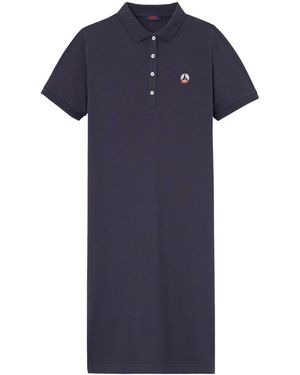 J.O.T.T Palma Short Sleeve Polo Neck Dress Plain - Blue