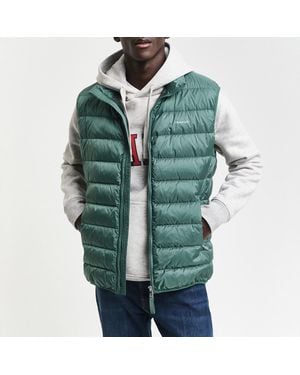 GANT Light Down Zip Gilet - Green