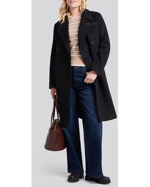U.S. POLO ASSN. Wool Blend Double Breasted Coat - Blue