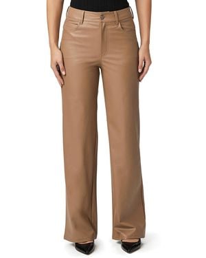 PAIGE Camel Sasha Coated Wide Leg Jeans - Brown