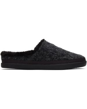 TOMS Sage Faux Fur Slippers - Black