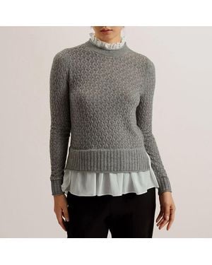 Ted Baker Holinas Wool Cashmere Blend Jumper - Grey