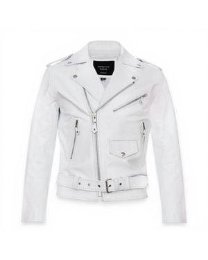 Infinity Leather Cow-Hide Brando Biker Jacket -Sandy - Grey