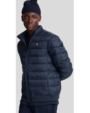 Lyle & Scott Dark Funnel Neck Wadded Jacket - Blue