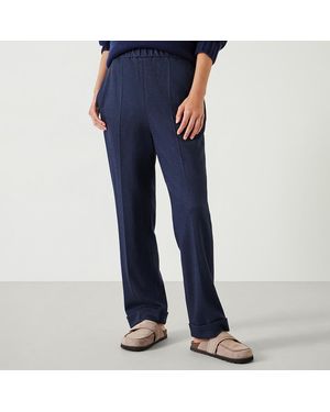 Hush Eliz Slim Wool Blend Check Trousers - Blue