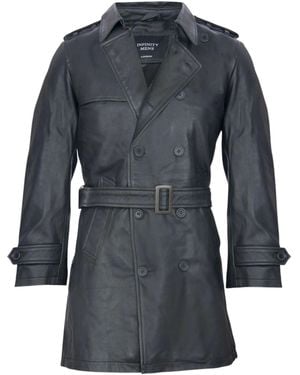 Infinity Leather Leather Trench Overcoat-Edenbridge - Blue
