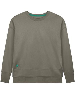 Lounge Organic Cotton Longline Sweatshirt Taupe - Grey