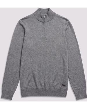 Duchamp Funnel Neck Cotton Blend Jumper - Grey