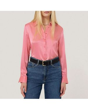 Jigsaw Silk Satin Blend Shirt - Red
