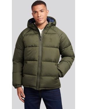 U.S. POLO ASSN. U. Polo Assn. Ripstop Hooded Puffer Jacket - Green