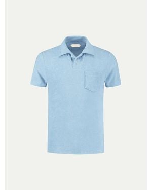 Aurélien Light Terry Polo Shirt - Blue
