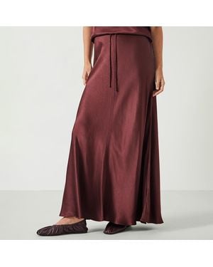 Hush Brielle Satin Maxi Skirt - Brown