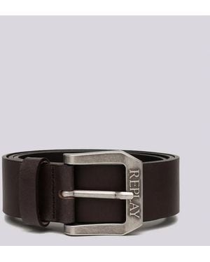 Replay Classic Leather Belt - Black