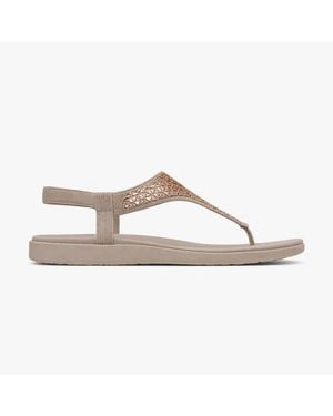 Skechers Taupe Meditation Luxe-Modern Event Low Heeled Sandals - White