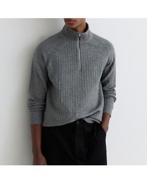 Reiss Aldershot Half Zip Jumper - Grey