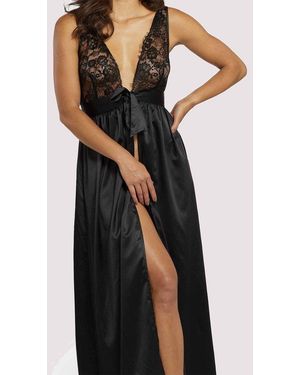 Wolf & Whistle Fabia Eyelash Lace Chemise - Black