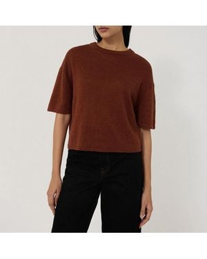 Jigsaw Linen Knitted Top - Black