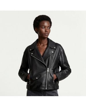 W.33 Leather Biker Jacket - Black