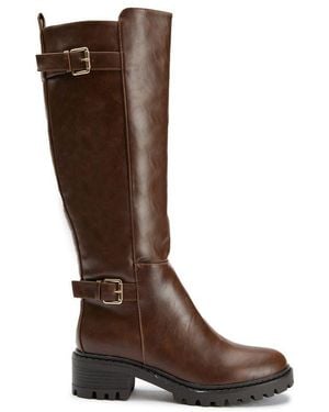 Sole Sister Jupe Biker Boots - Brown