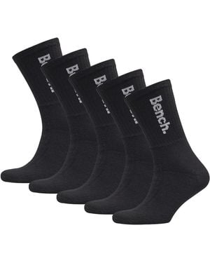 Bench 5 Pairs Crew Cotton Socks - Black