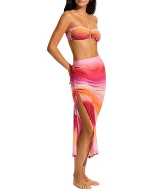 Seafolly Spectrum Mesh Midi Skirt - Red