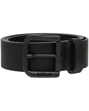 Replay Vintage Leather Belt - Black