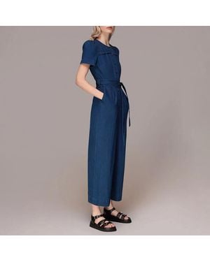 Whistles Alana Denim Jumpsuit - Blue