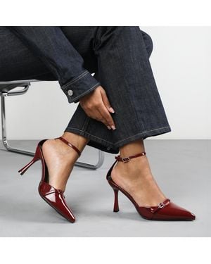 Where's That From 'Jordan' Deep-Cherry Strappy Pointed Toe High Heels - Blue