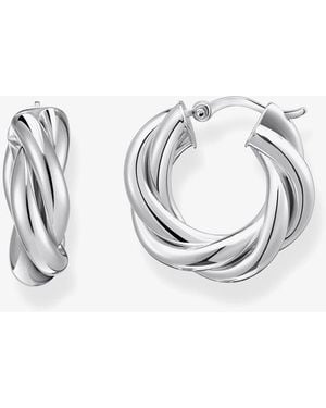 Thomas Sabo Sterling 20Mm Intertwined Twisted Hoop Earrings Cr742-001-21 - Metallic