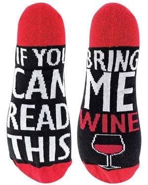 Sock Snob Wine 1 Pack If You Can Read This Socks Bring Me. Socks - Red