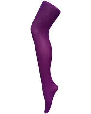 Sock Snob Imperial 1 Pack Ladies 80 Den Opaque Coloured Soft Winter Fashion Tights - Purple