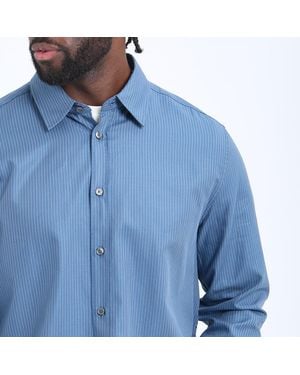 Ted Baker Arbery Fine Pinstripe Cotton Shirt - Blue