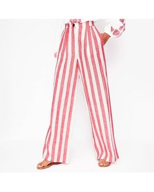 Boden Stripe Dulwich Linen Blend Trousers - Pink
