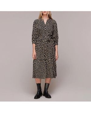Whistles Twisting Tulips Trapeze Dress - Black