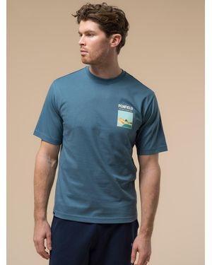 Penfield Landscape Print Cotton T-Shirt - Blue