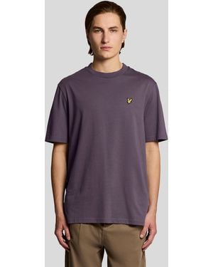 Lyle & Scott Oversized Cotton Crew Neck T-Shirt - Purple