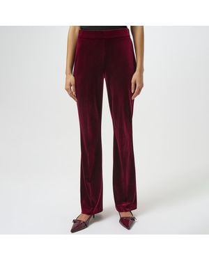 Joseph Ribkoff Burgundy Velvet Flared Trousers